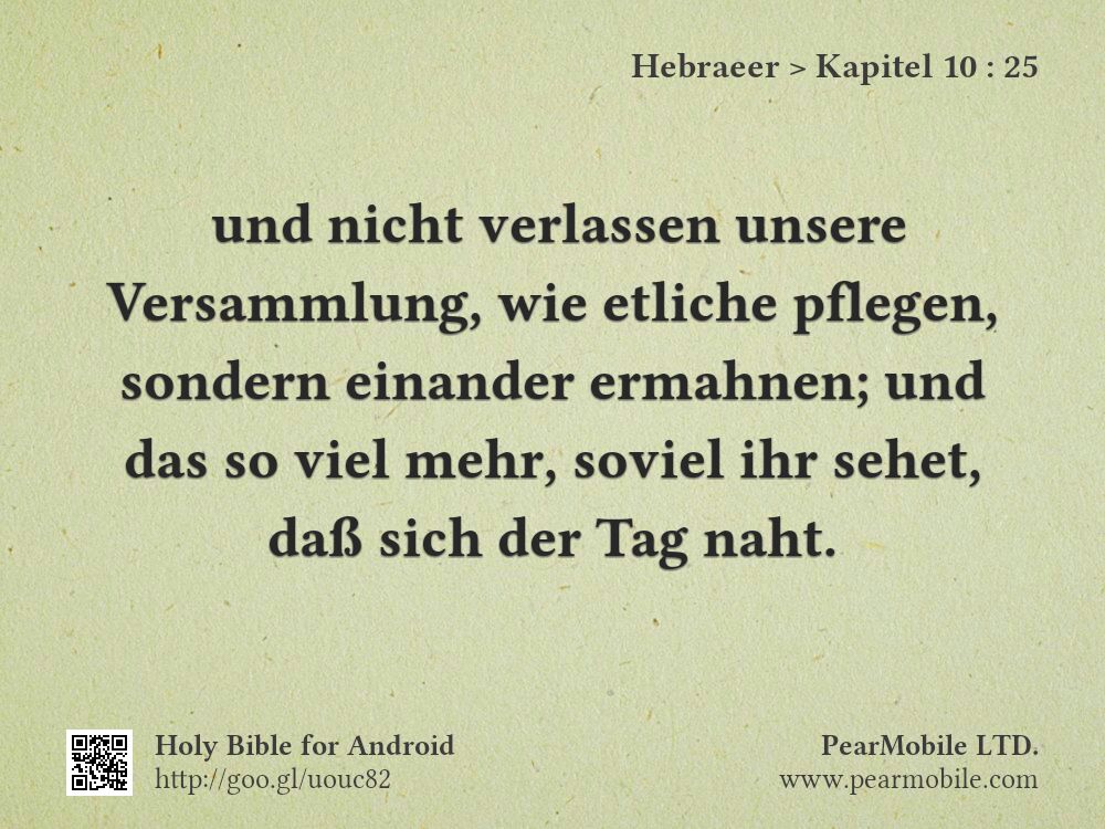 Hebraeer, Kapitel 10:25
